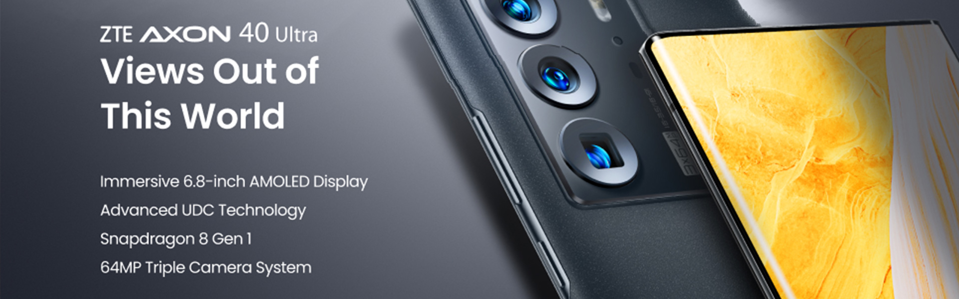 ZTE Axon 40 Ultra 5G Cellphone - Unlocked Smartphone with UDC Tech, 120Hz 6.8" AMOLED Display