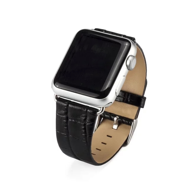 Crocodile design genuine leather watch strap for Apple watch