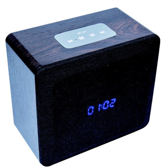 [YH33 ] Clock BT Speaker with Fabric and wooden housing