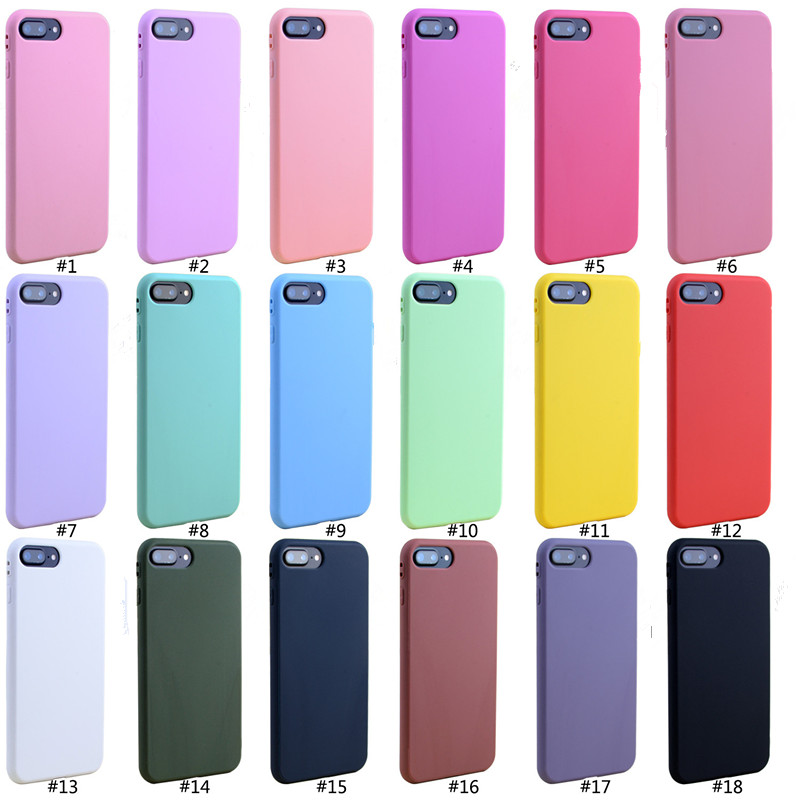 Ultra thin matte candy color rubber TPU soft silicone back cover for iPhone 7/7 plus, mobile phone shell for iphone 8/8 plus