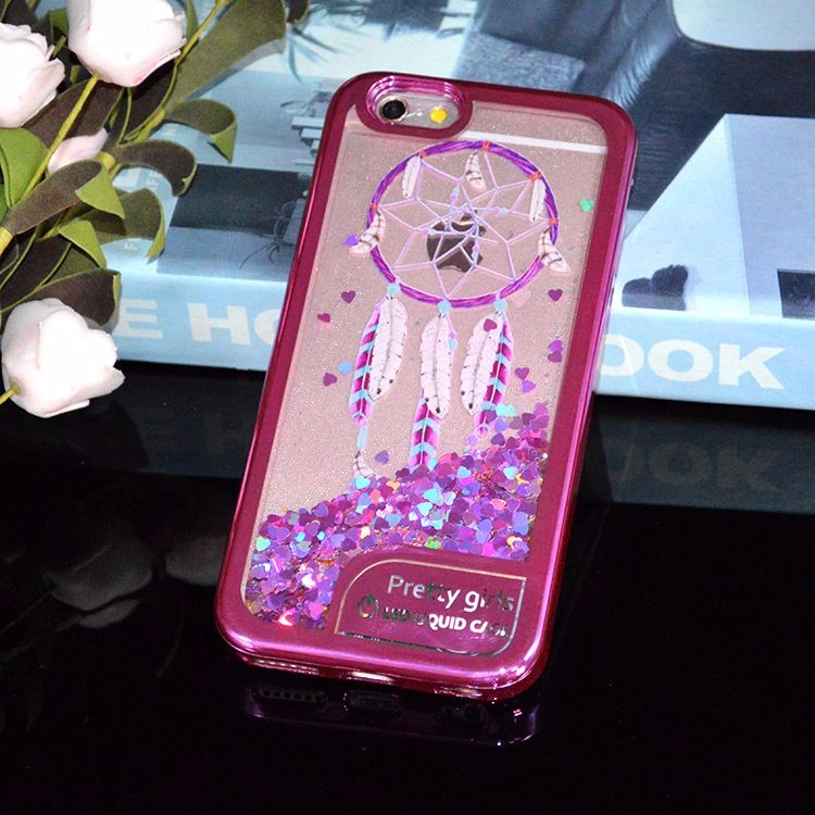 fashion jewelry 2016 LED lamp Electroplate quicksand mobile phone shell for iphone 5