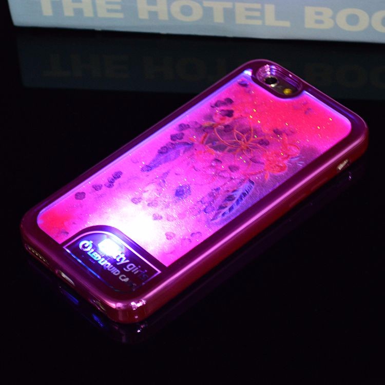 fashionable jewelry 2016 lamp led Electroplate quicksand mobile phone lcd shell for iphone 7 plus